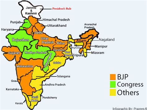 bjp winning states map